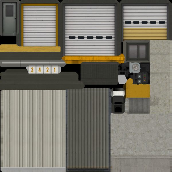 Warehouse metal building with doors and stairs