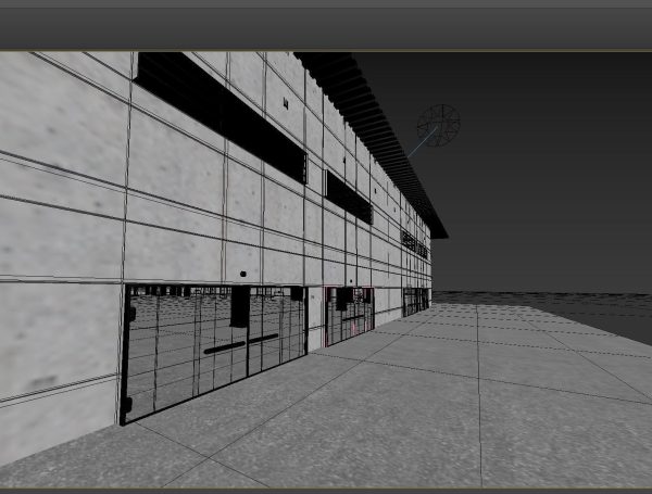 Warehouse empty with windows