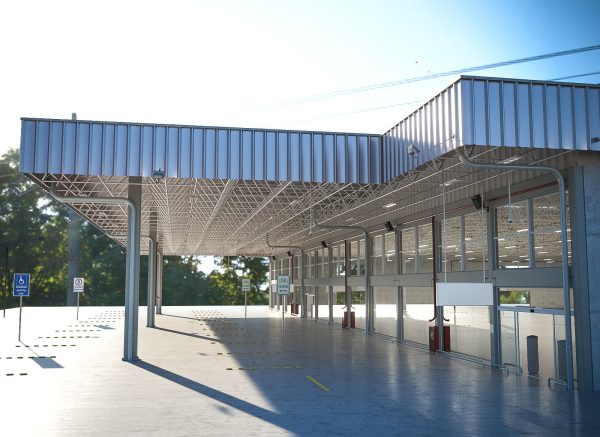 Warehouse industrial with metal roof