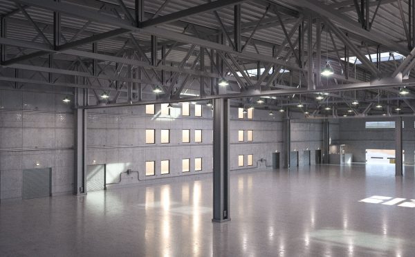 Warehouse empty with windows
