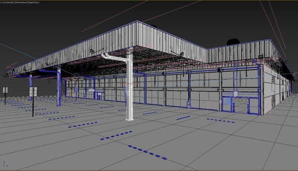Warehouse industrial with metal roof