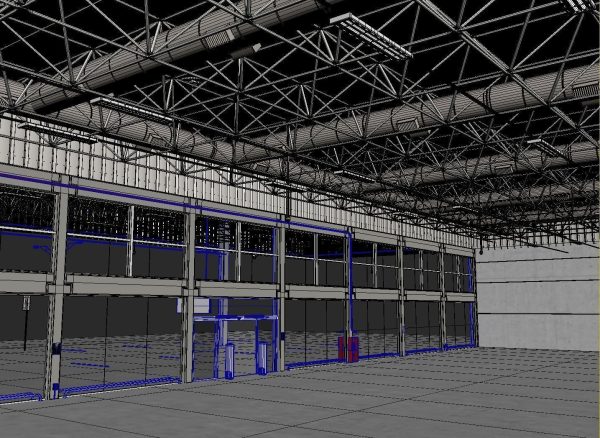 Warehouse industrial with metal roof