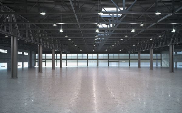 Warehouse empty with windows