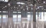 Warehouse empty with windows