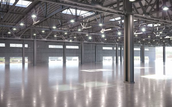 Warehouse empty with windows