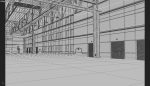 Warehouse empty with windows
