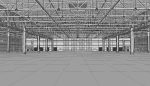 Warehouse empty with windows