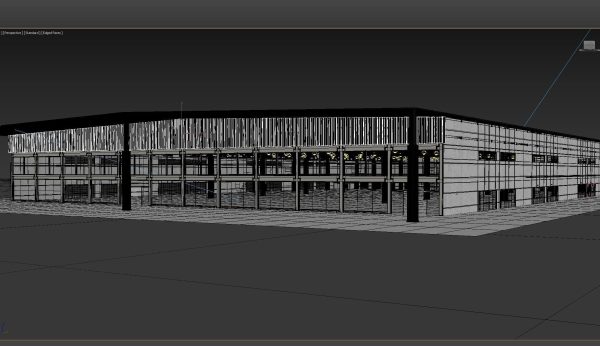 Warehouse empty with windows