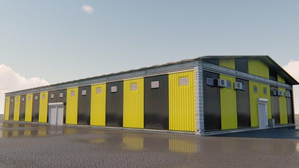 Warehouse with stripes