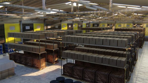 Warehouse with stripes