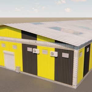 Warehouse with stripes