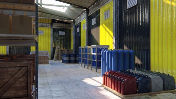 Warehouse with stripes