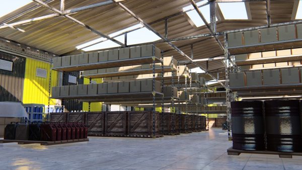 Warehouse with stripes