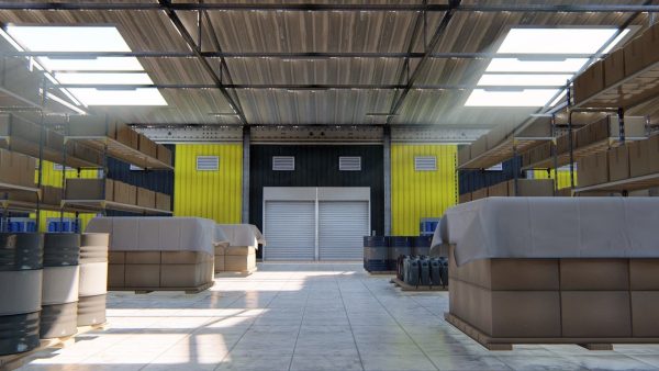 Warehouse with stripes