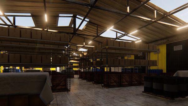 Warehouse with stripes