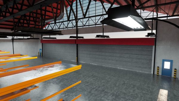 Warehouse Industrial Interior and Exterior