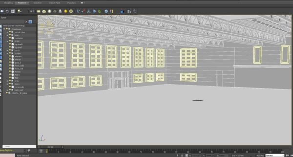 Warehouse interior and exterior