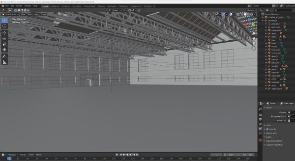 Warehouse interior and exterior