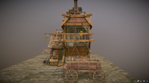 Warehouse-Trader house with clock