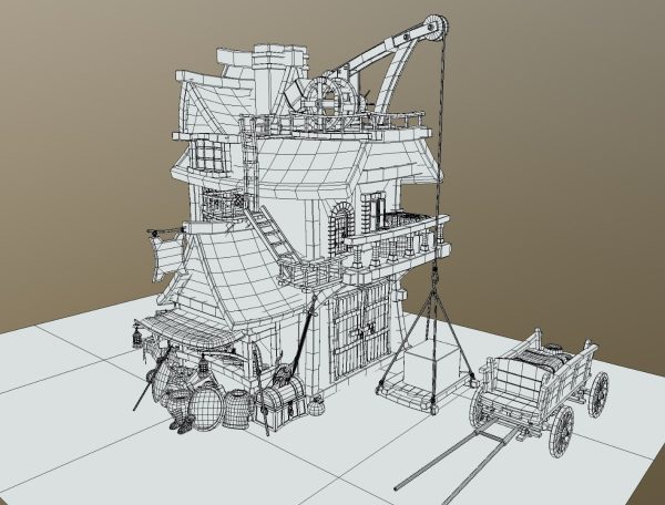 Warehouse-Trader house with clock