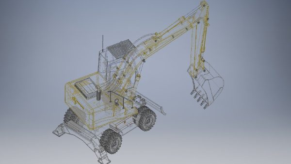 Wheeled Excavator  3d model