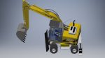 Wheeled Excavator  3d model