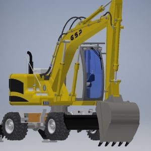 Wheeled Excavator  3d model