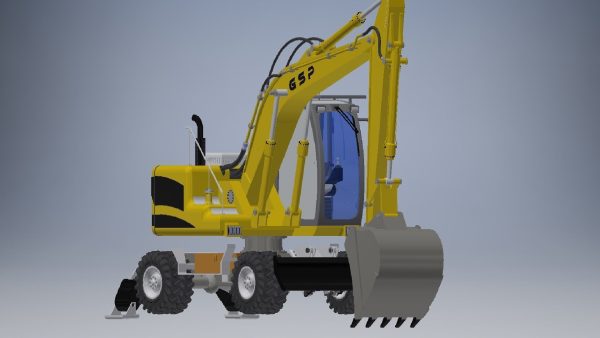 Wheeled Excavator  3d model