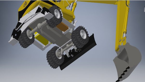 Wheeled Excavator  3d model