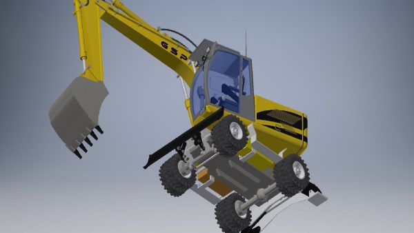 Wheeled Excavator  3d model