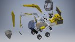 Wheeled Excavator  3d model