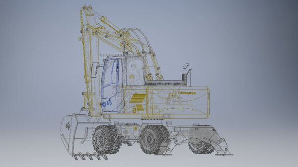 Wheeled Excavator  3d model