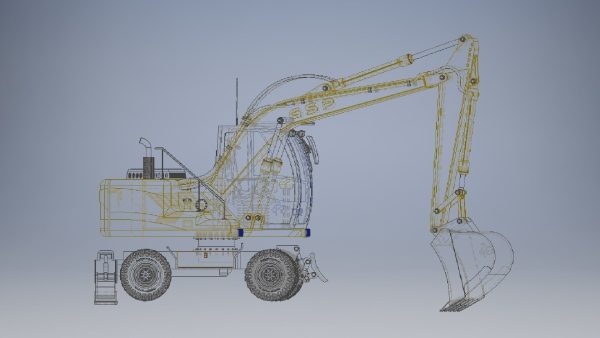 Wheeled Excavator  3d model