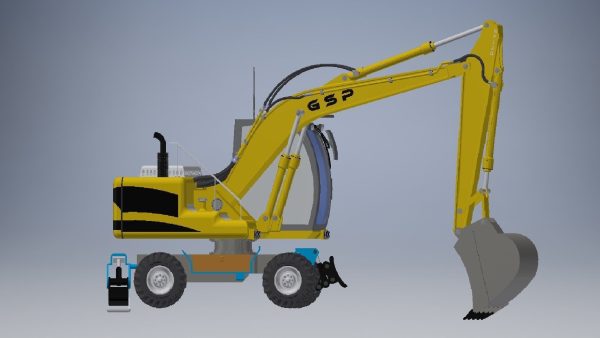 Wheeled Excavator  3d model