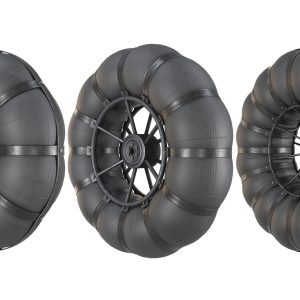 Wheels of an all-terrain vehicle and a swamp