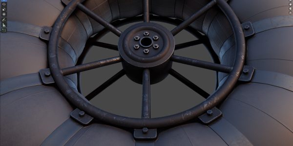 Wheels of an all-terrain vehicle and a swamp