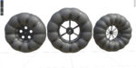 Wheels of an all-terrain vehicle and a swamp