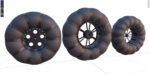 Wheels of an all-terrain vehicle and a swamp