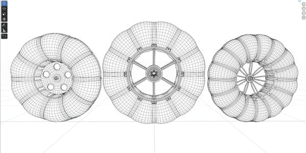 Wheels of an all-terrain vehicle and a swamp