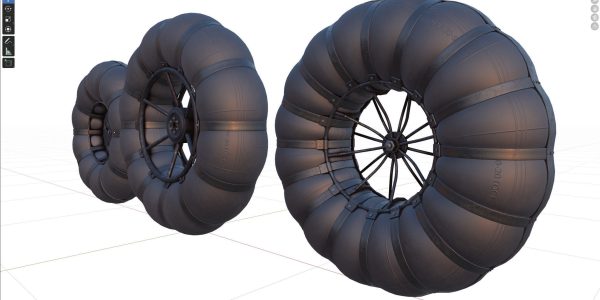 Wheels of an all-terrain vehicle and a swamp