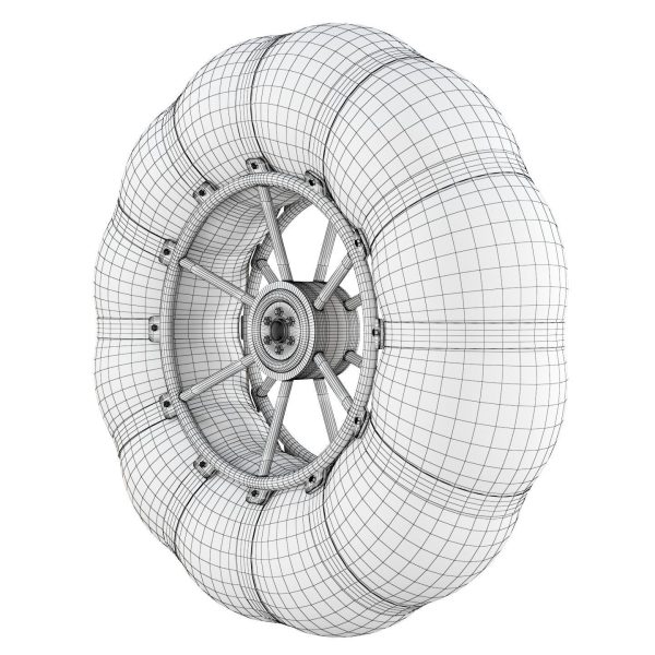 Wheels of an all-terrain vehicle and a swamp