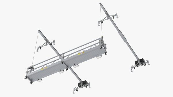 Window Cleaning Platform with Fastening to Roof Rigged