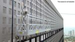 Window Cleaning Platform with Fastening to Roof Rigged