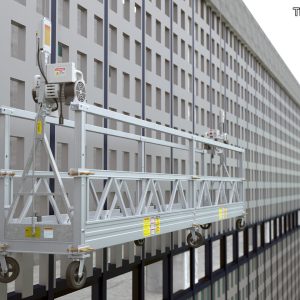 Window Cleaning Platform with Fastening to Roof Rigged