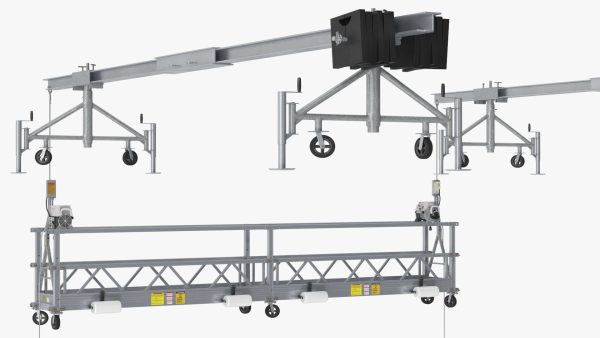 Window Cleaning Platform with Fastening to Roof Rigged