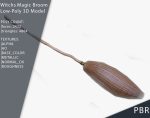 Witches Magic Broom for Flying Game Ready