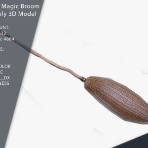 Witches Magic Broom for Flying Game Ready