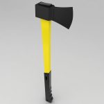 Wood chopping splitting axe 3d model