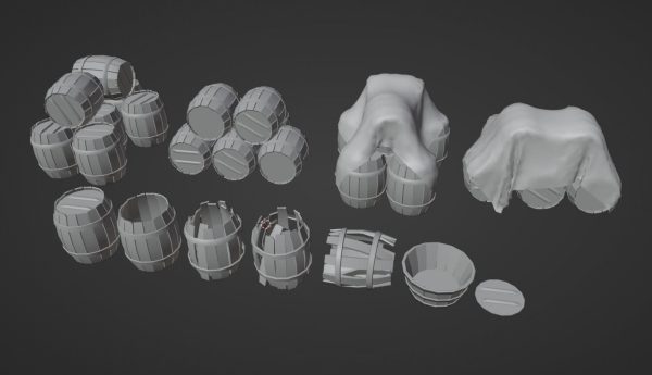 Wooden Barrel Set