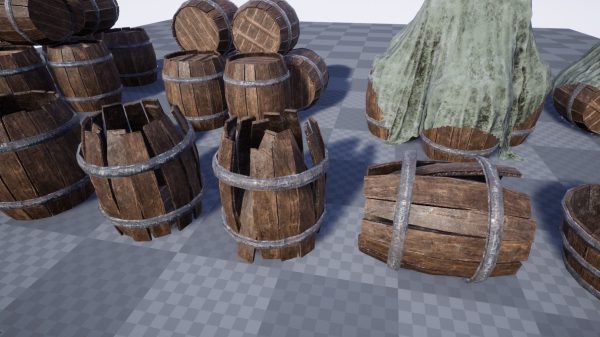 Wooden Barrel Set